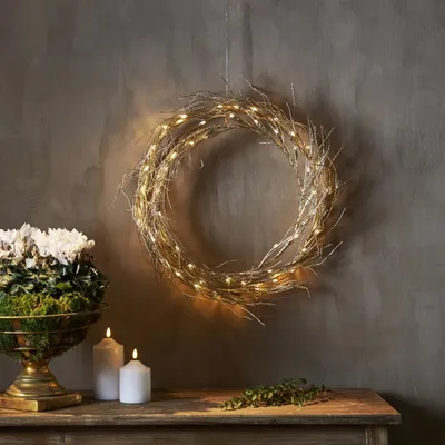 Zdjęcie produktu dla Star Trading Wreath Fizzy, Lekka ozdoba, Złoto, Przezroczysty, Nastrój, IP20, 50 szt., LED