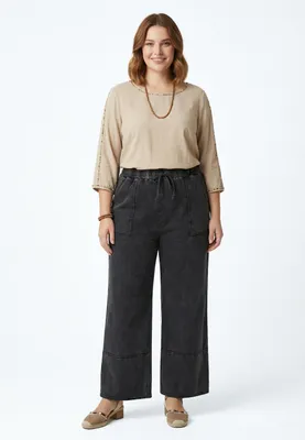 Image de Pantalon Joella pour femmes grandes tailles - noir, XL