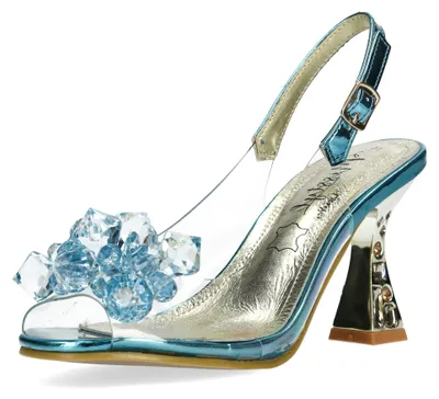 Produktbild von Misstyl by Laura Vita Damen Sandalette Dekorsteine transparent Metallic MYRIANO 16, Größe:40 EU, Farbe:Blau