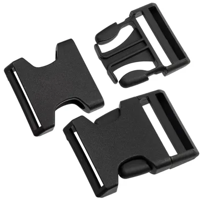 4 verstellbare Schnellverschluss-Schnallen, 40 mm, schwarz, für Rucksäcke