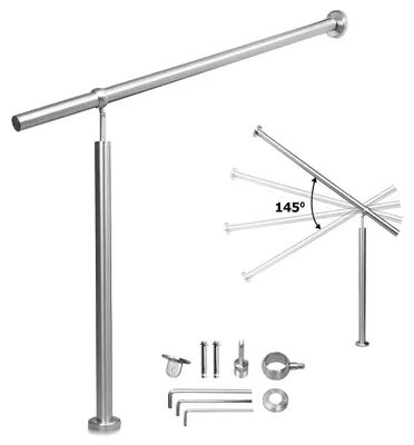 Produktbild von Peviasot Edelstahl Eingangsgeländer 80 x 90 cm, Treppengeländer Silber, Handlauf für Innen und Außen