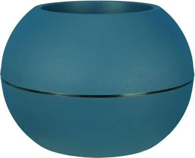 Produktbild von Blumentopf RIVIERA GRANIT BOULE, Rund, D50 H34,5 cm, Kunststoff, Blau
