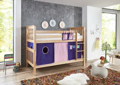 Produktbild von Etagenbett mit hohem Kopf- und Fußteil Kick Buche Natur lackiert 90x200 cm