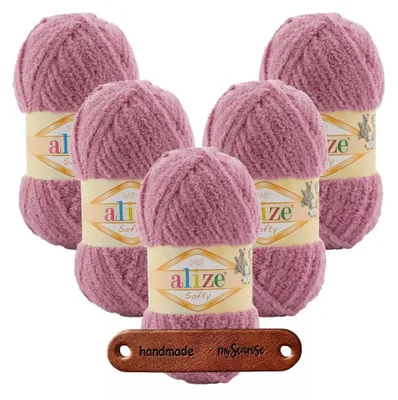 Produktbild von ALIZE Softy 28 Garn aus Mikropolyester, flauschig, Bouclé, 5 Stück, 115m/50g