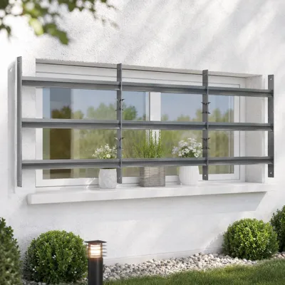 Produktbild von Mucola Fenstergitter Einbruchschutz Stahl Balkon Stabgeländer Sicherheitsgitter Fensterschutz Sicherheit Diebstahlschutz - 45x70-130cm
