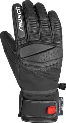 Produktbild von Reusch Herren Ziegenleder Skihandschuhe Winterhandschuhe Handschuhe Mastery, Farbe:Schwarz, Artikel:-7745 black / white / fire red, Größe:9.5