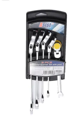 Produktbild von 5-teiliges Ratschenschlüsselset mit Gelenk