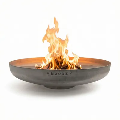 Produktbild von MOODZ Feuerschale 80 cm - Feuerschalen für den Garten - Feuerstelle Outdoor & Feuertonne - Feuerschale mit opt. Grillrost aus hochwertigem Edelsthal - Feuerkorb für den Garten - 80x80x21 cm