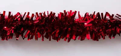 Produktbild von Rote buschige glitzernde Folien-Fransengirlande 10 cm Durchmesser 3m Länge