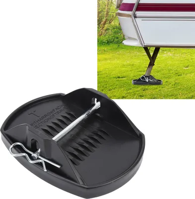 Immagine prodotto di 4 pezzi cric stabilizzatore per camper, lato inferiore antiscivolo, base di livellamento per rimorchio da viaggio, 5° ruota, nero