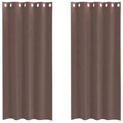 Produktbild von vidaXL Voile Vorhänge mit Ösen 2 Stk. Braun 140x225 cm