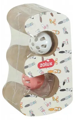 Image de ZOLUX Chatouille : Arbre à gratter double avec des balles et de l'herbe à chat