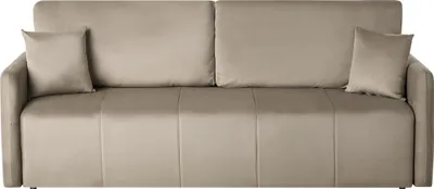 Produktbild von BELIANI Schlafsofa Taupe Samtstoff 3-Sitzer Gepolstert mit 2 Kissen Klappbar Schlafcouch Bettsofa Polstersofa für Wohnzimmer
