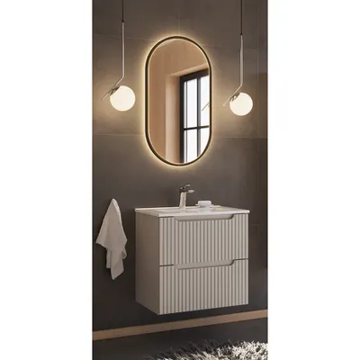 Produktbild von Waschplatz Set 2-teilig mit 60cm Waschtisch, kaschmir, NEWPORT-56-CASHMERE