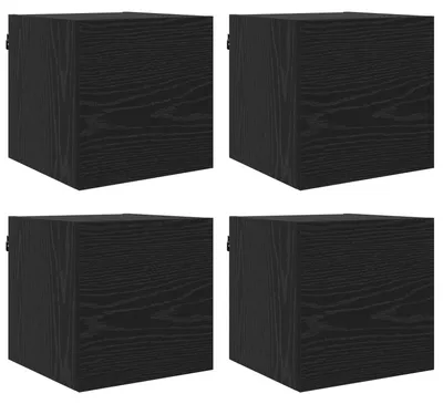 Immagine prodotto di vidaXL Mensola TV da parete, 4 pezzi, rovere nero, 30,5 x 30 x 30 cm