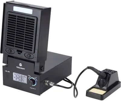 Produktbild von TOOLCRAFT LSL-951 Lötstation mit LED-Beleuchtung und Lötrauchabsaugung digital 80 W 160 - 480 °C