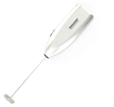 Melkschuimer aus ABS und Edelstahl, silber, 20,5 cm