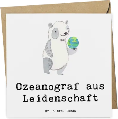 Produktbild von Mr. & Mrs. Panda Grußkarte Ozeanograf Leidenschaft - Weiß - Geschenk, Glückwunschkarte, Spruch, anlasskarte, Studium, Witzig, Naturwissenschaftler, Klappkarte, faltkarte