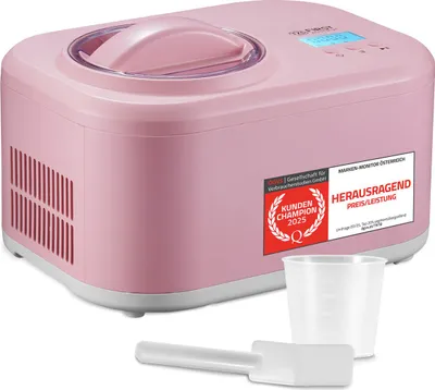 Produktbild von TZS First Austria - Eismaschine 1L 100W - mit Kompressor & Kühlhaltenfunktion - Rosa