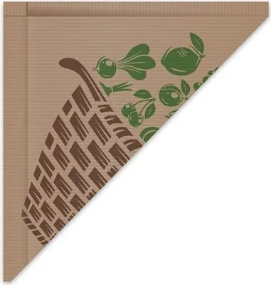Produktbild von 1000x Spitztüten braun gefädelt 31x31cm 750gr. bedruckt