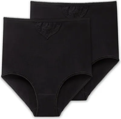 Produktbild von Schiesser Damen Maxislip 2-Pack Baumwolle Essentials - schwarz - Größe 50