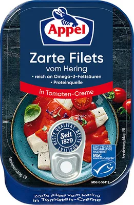 Produktbild von Appel Heringsfilet Tomaten Creme aus sonnengereiften Tomaten 100g
