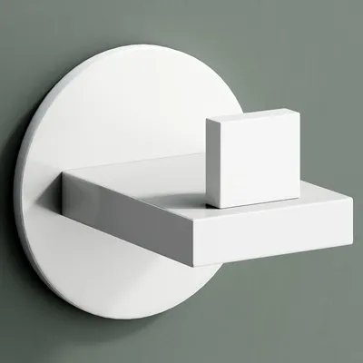 Produktbild von Mai & Mai Kleiderhaken 1 Stück Wandgarderobe Wandhaken aus Edelstahl Garderobenleiste Garderobenhaken 6cm Matt weiß Stalo-08