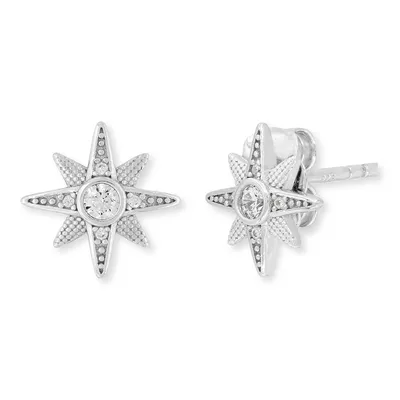 Image de Clou d'oreille en argent 925 étoile avec zirconium