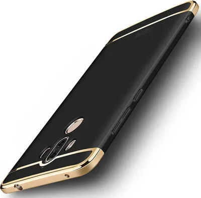 Productafbeelding van Beschermhoes voor Huawei Mate 10, bumper, 3-in-1 hoes, chroom, zwart