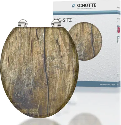 Obrázek produktu pro SCHÜTTE MDF WC sedátko SOLID WOOD, WC sedátko s motivem soft close, WC sedátko s dřevěným jádrem
