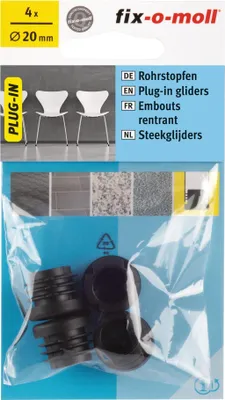 Produktbild von Rohrstopfen rund 20mm schwarz fix-o-moll