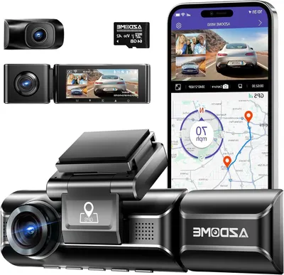 Produktbild von Dashcam für Auto – Autokamera – Sicheres Fahren – 3-Kanal-Aufnahme – 4K/2.5K – Schwarz