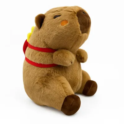 Produktbild von Kuscheltier Capybara 35 cm mit Rucksack Pommes – Weiches Plüschtier, Stofftier