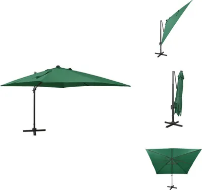Produktbild von vidaXL Ampelschirm mit Mast und LED Grün 300 cm -  Sonnenschirme & Sonnenschutze