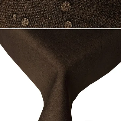 Produktbild von LEINEN Optik Oval 160x220 DUNKELBRAUN Tischdecke bügelfrei pflegeleicht Fleckschutz Leinenoptik Lotuseffekt