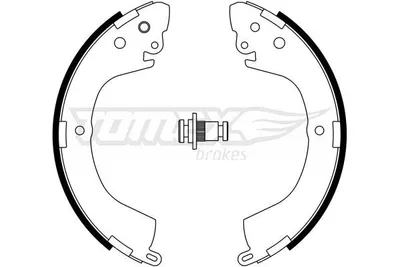 Produktbild von TOMEX brakes Bremsbackensatz Trommelbremse Hinten für MITSUBISHI L 200 / Triton Pickup (KAT, KBT) 270mm TX 23-29