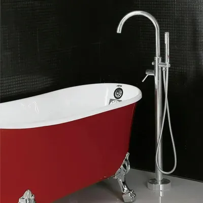 Produktbild von Freistehender Badewannenarmatur, verchromtes Messing, Einhebel-Design, Chrom