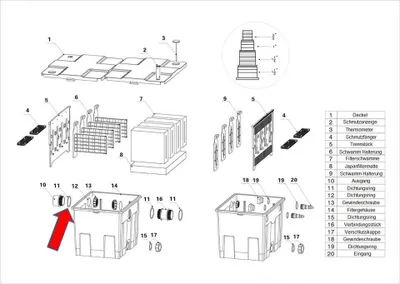 Produktbild von Ersatzteil 'Gummiring Auslass' PART 11- Kammerfilter CBF-350
