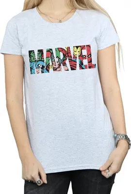 Produktbild von Marvel - "Infill" T-Shirt Logo für Damen BI1458 (S) (Grau)