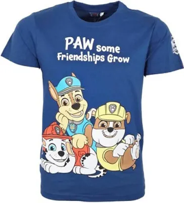 Produktbild von Paw Patrol Chase Rubble Kinder Jungen kurzarm T-Shirt Shirt – Blau / 116
