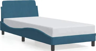 Obrázek produktu pro Rám postele s čelem "Dover" modrý 90x190 cm sametový