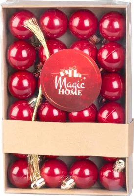 Produktbild von MAGICHOME WEIHNACHTSKUGELN, 24 St., rot, 3 cm
