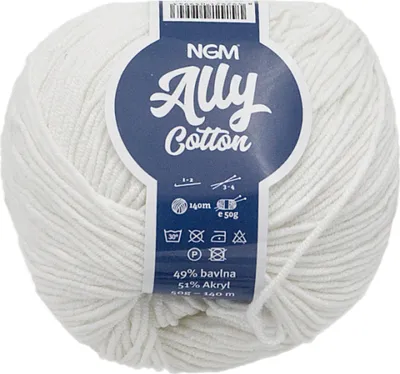 Immagine prodotto di Filato ALLY cotone - 50g / 140 m - Bianco