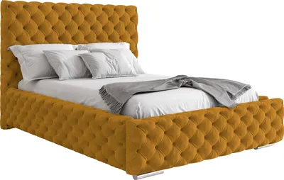 Obrázek produktu pro Furmeb24 HONNY 120 x 200 cm - ÄalounÄn postel s kontejnerem a devÄnm rmem - Manelsk postel s vy­m Äelem - Vysoce kvalitn­ ltka Magic Velvet