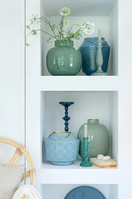Metall-Vase, Grün, 32 cm, für Blumen