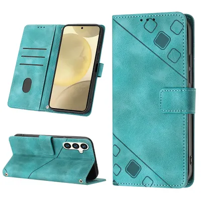 Image de Etui pour Samsung Galaxy S25 étui portefeuille en cuir avec fonction stand vert