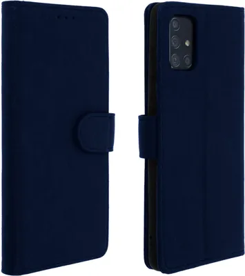 Produktbild von Avizar, Flip Cover Geldbörse, Klappetui Kunstleder für Samsung Galaxy A71, Nachtblau