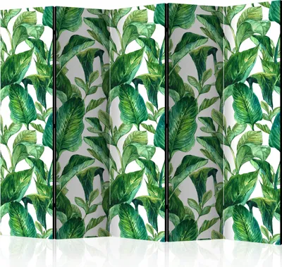 Produktbild von 5-teiliger Doppelseitiger Vlies Paravent - Tropical Paradise II 225x172 cm Blumen b-B-0317-z-c