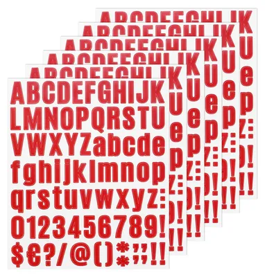 Produktbild von Buchstaben Aufkleber - Selbstklebende Vinyl-Alphabet-Sticker - Für Bastelarbeiten und Briefkästen - 486 Stück, 1 Zoll, Rot