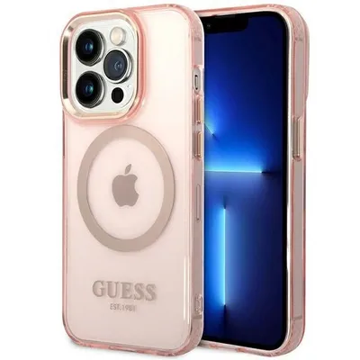 Obrázek produktu pro Guess Guhmp14Xhtcmp Pouzdro Pro Iphone 14 Pro Max - Růžové Zlato Outline Translucent Magsafe